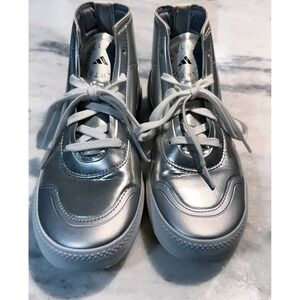 Stella McCartney Adidas Silver Metallic High Top Sneakers Women US 6.5 RARE FIND